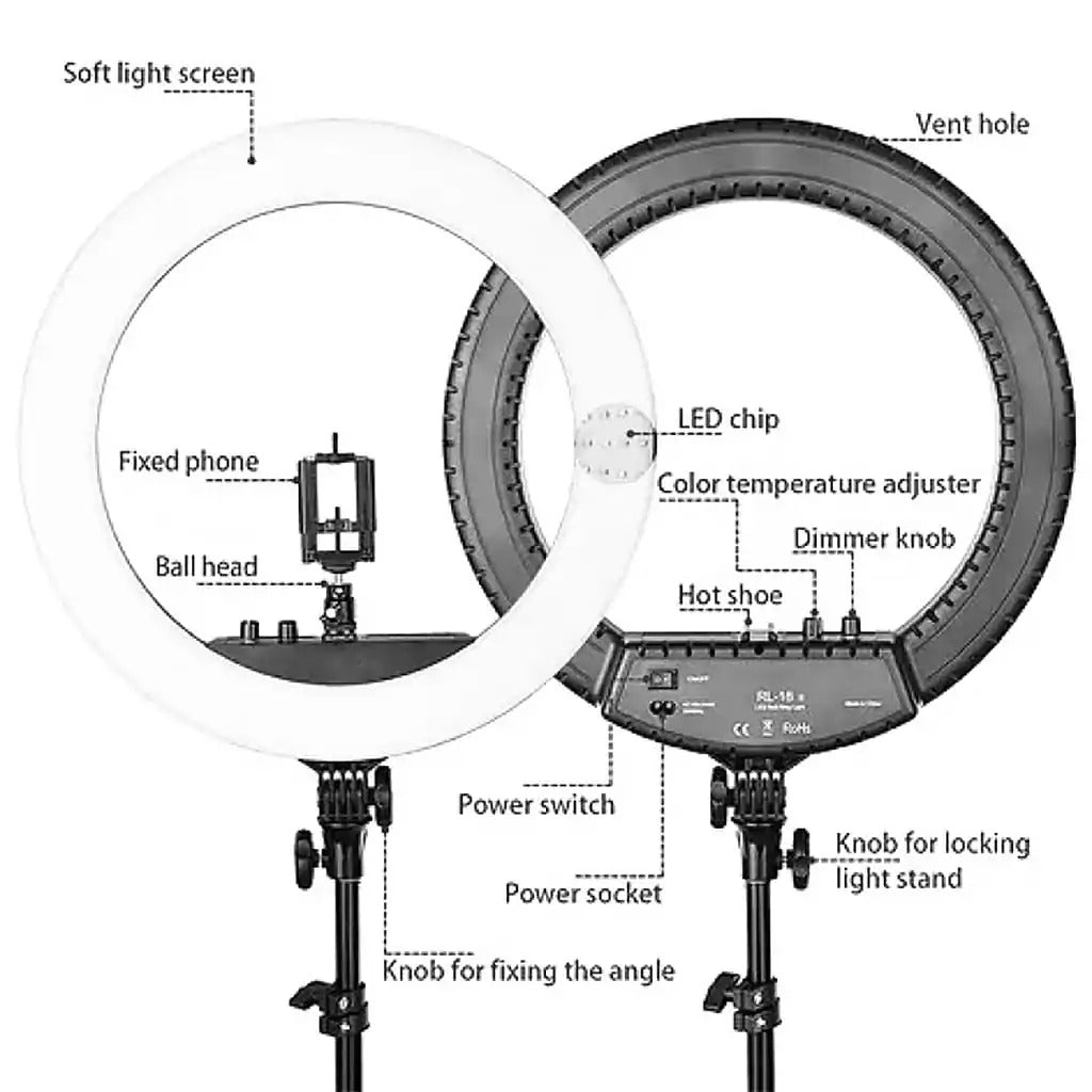 21-Inch Selfie Ring Light with Tripod Stand – Professional Lighting Kit for Content Creators