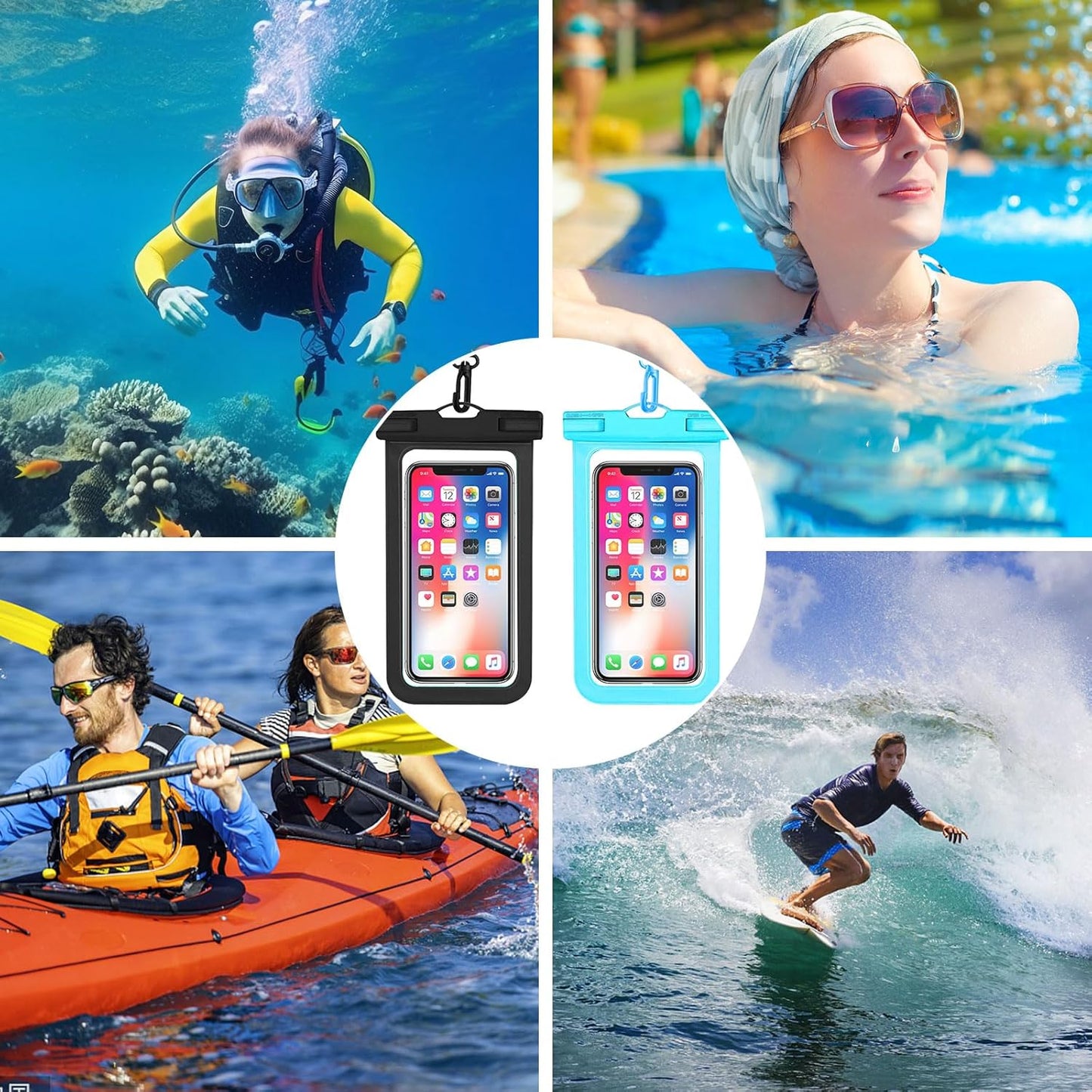 Waterproof Phone Pouch | IPX8 Waterproof Cell Phone Case | Universal Dry Bag for All Mobile Phones | Essential for Beach, Water Sports, & Outdoor Activities