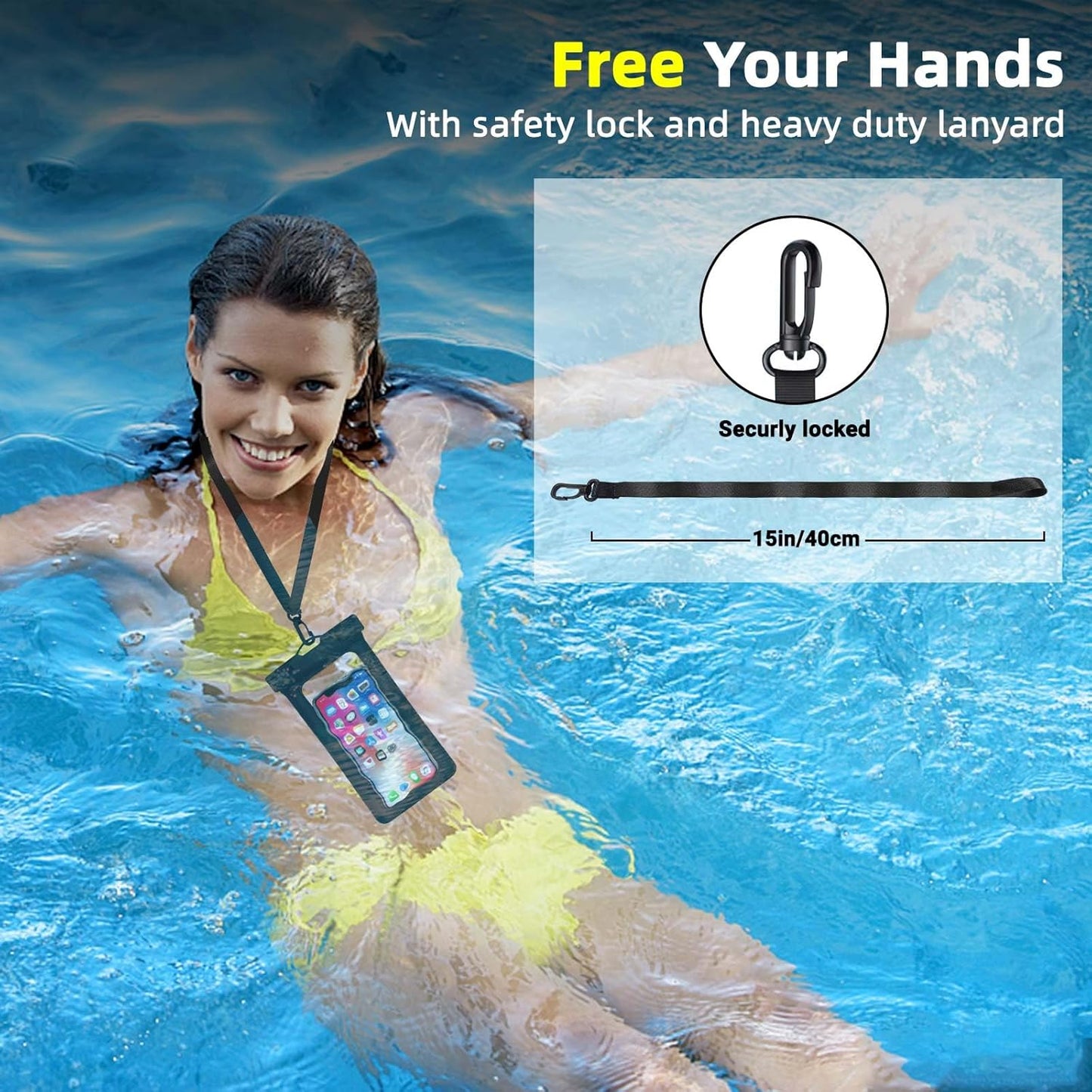 Waterproof Phone Pouch | IPX8 Waterproof Cell Phone Case | Universal Dry Bag for All Mobile Phones | Essential for Beach, Water Sports, & Outdoor Activities