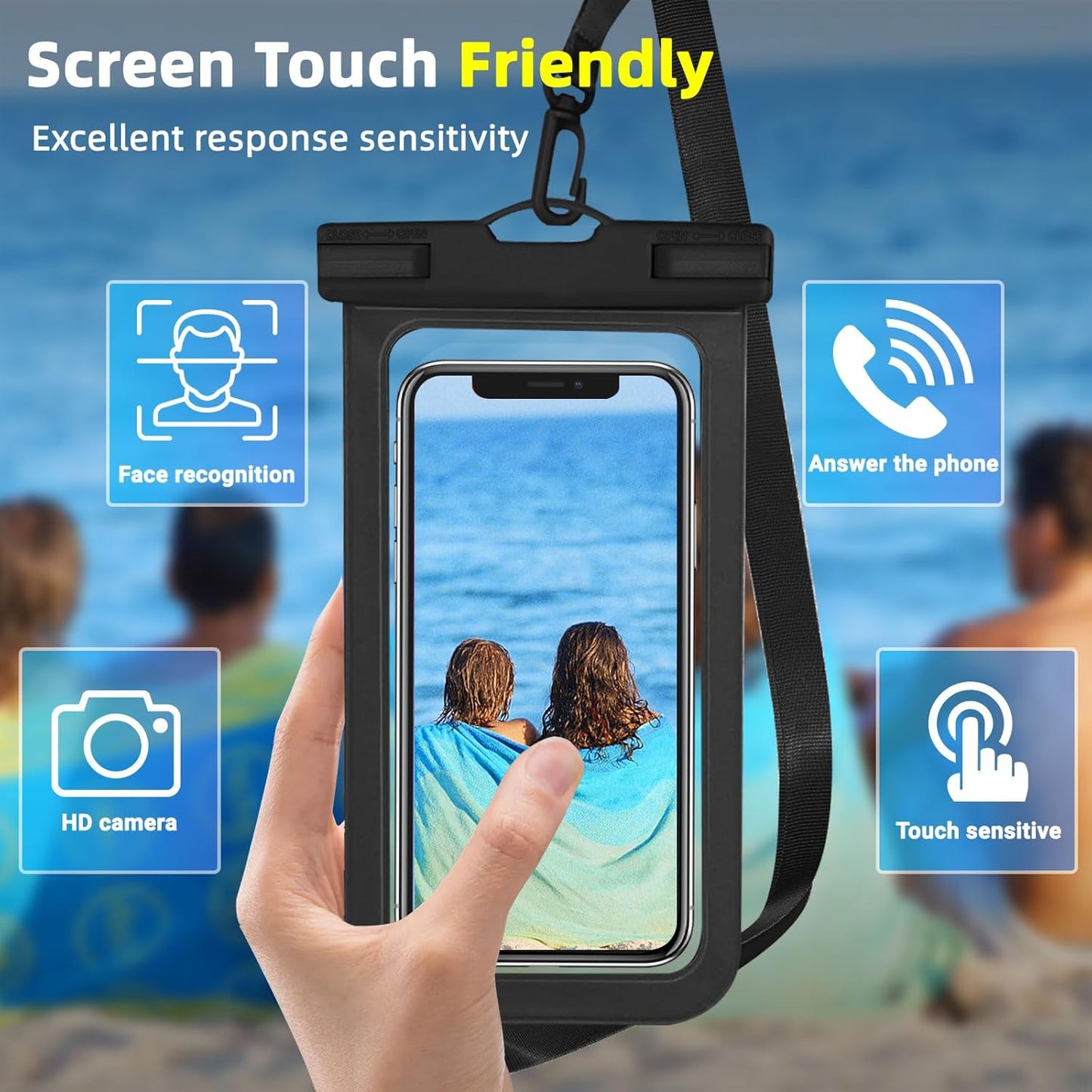 Waterproof Phone Pouch | IPX8 Waterproof Cell Phone Case | Universal Dry Bag for All Mobile Phones | Essential for Beach, Water Sports, & Outdoor Activities
