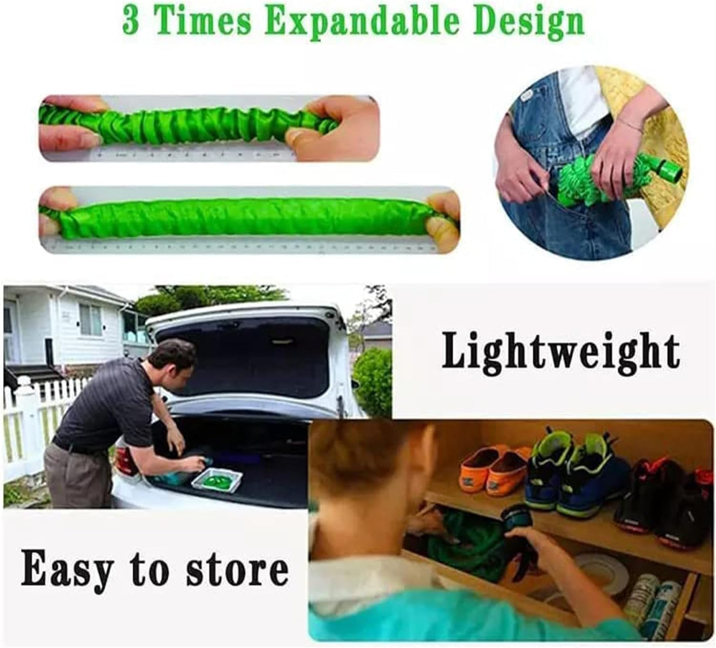 100Ft/30M Magic Hose Pipe | Expandable Garden Hose with Spray Gun | Flexible Water Hose for Car Washing, Pool Filling, and Plant Watering