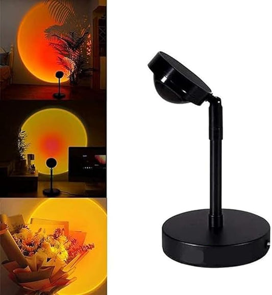 180° Rotatable USB Rechargeable Sunset Light Projector | Relaxing LED Night Light for Kids & Adults